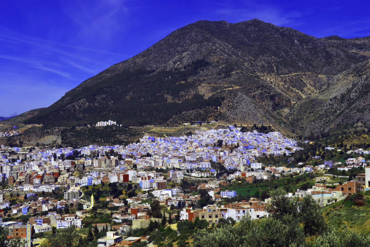 les montagnes du Rif Nord du Maroc et la ville bleue de chefchaouen